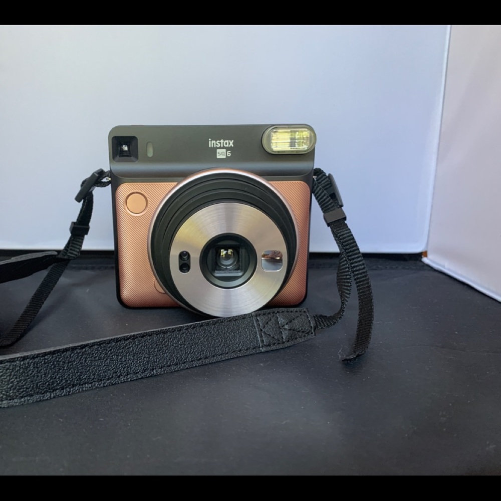 Fujifilm instax square camera, rose gold